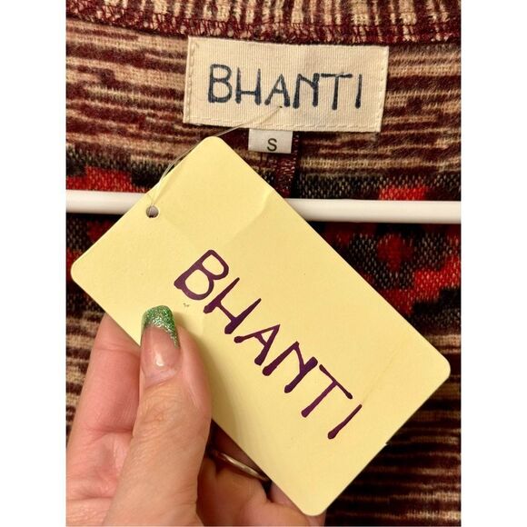 NWT BHANTI Women's Rishikesh Fringe Bottom Himalayan Open Front Cardigan Small - Picture 7 of 12